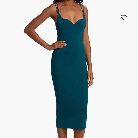 THE SEI Double Strap Teal Midi Sheath Dress Size Medium