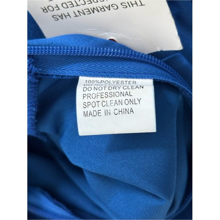 New MAC DUGGAL Cobalt Blue One-Shoulder Satin High-Low Gown Size 2