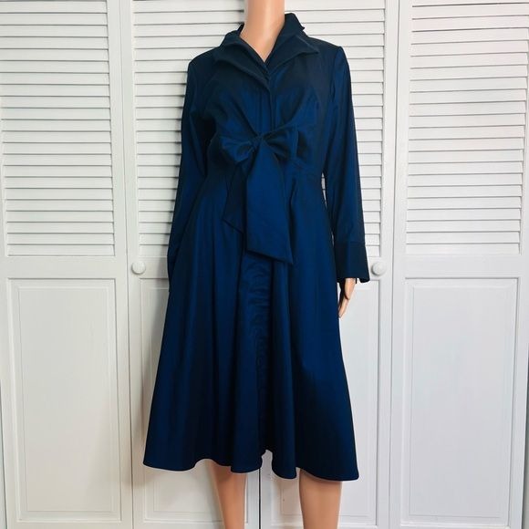 SAMUEL DONG Periwinkle Belted Jacket Dress Size Medium