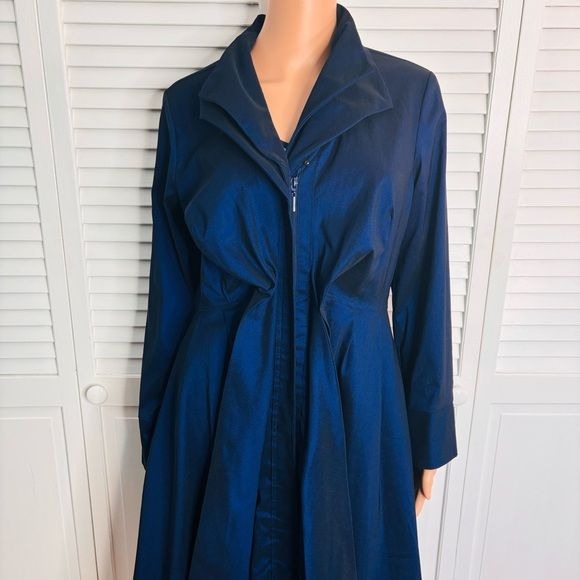 SAMUEL DONG Periwinkle Belted Jacket Dress Size Medium