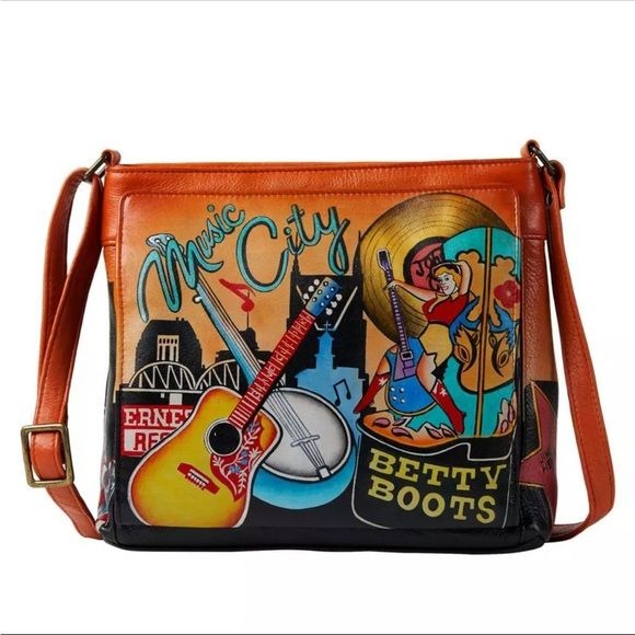 *NEW* ANUSCHKA Music City Nashville Leather Crossbody Bag