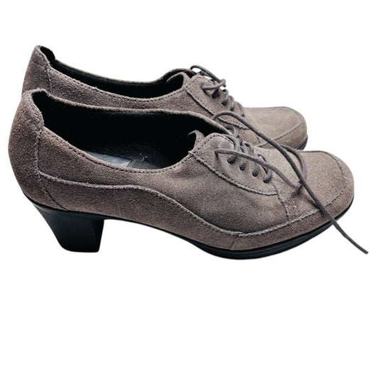 CLARKS Bendables Gray Lace Up Suede Oxfords Size 8M