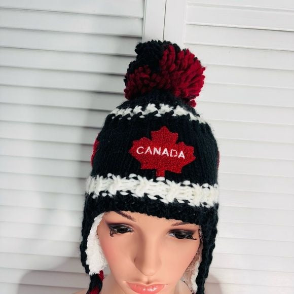 BABAZOO REPUBLIC Black Red Acrylic Canada Hat