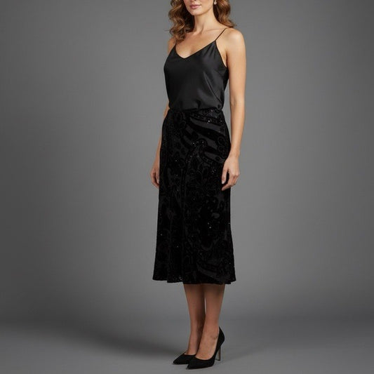 LAFAYETTE 148 New York Velvet Sequin Skirt Size 8