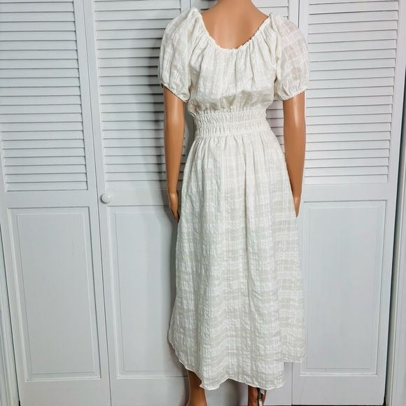 MADEWELL Sophia Midi Dress in Seersucker Check Size Small