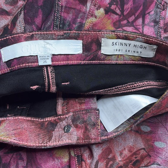 NEW GUESS 1981 Printed Skinny Jeans Size 25