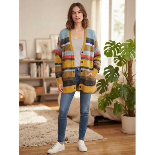 Rag & Bone Nassau Striped Oversized Cardigan Size Large