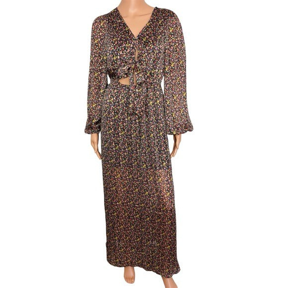 New BUDDY LOVE Desirae Long Sleeve Maxi Dress In Burst Size Small