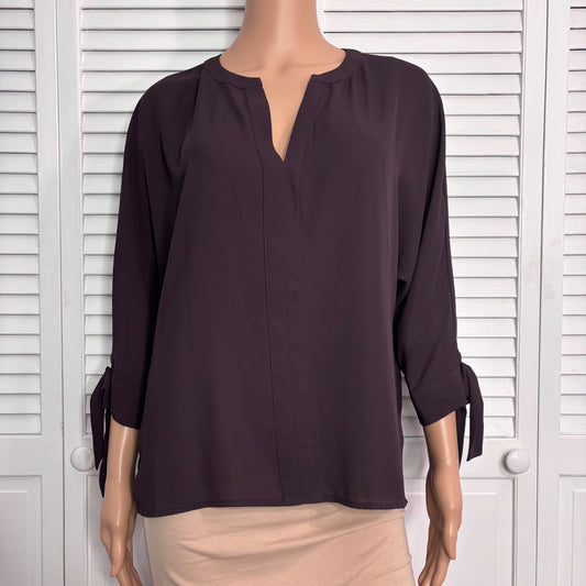 NEW 7TH AVENUE By New York & Company Purple V-Neck Blouse Size Medium