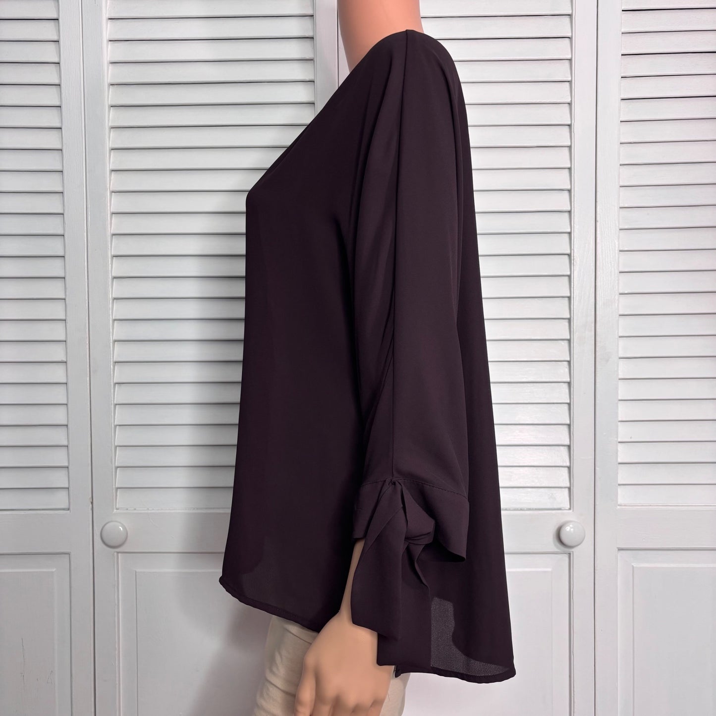 NEW 7TH AVENUE By New York & Company Purple V-Neck Blouse Size Medium