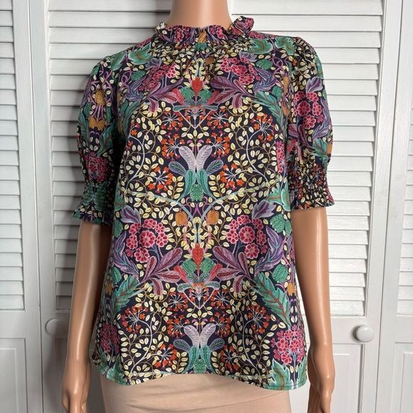 LIBERTY X J.CREW Multicolor Floral Blouse Size Small