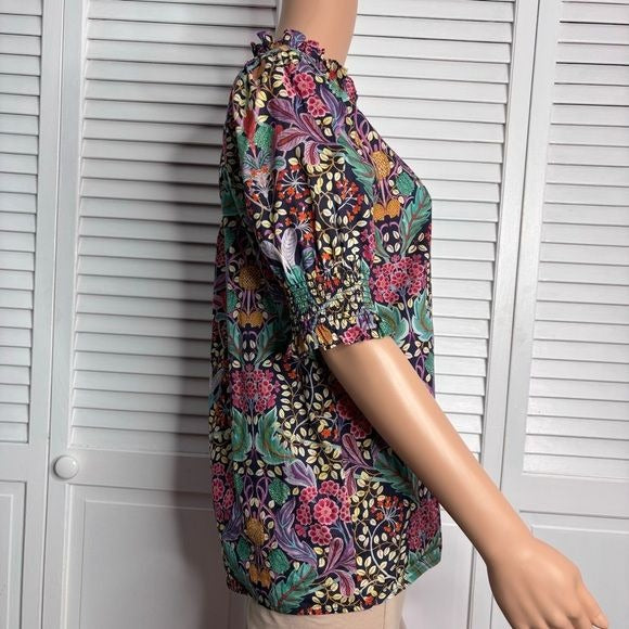 LIBERTY X J.CREW Multicolor Floral Blouse Size Small