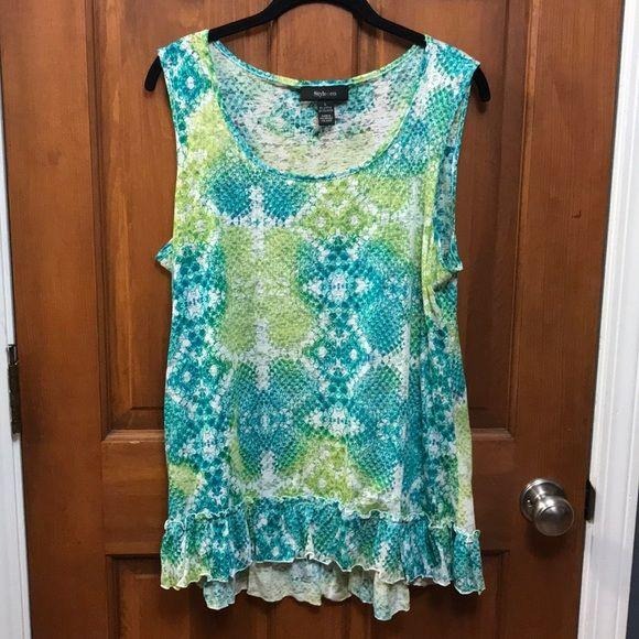 STYLE & CO Green Tank Top Size Large