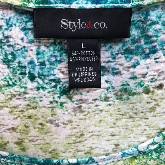 STYLE & CO Green Tank Top Size Large