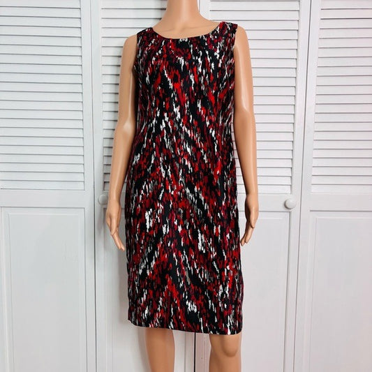 BLACK LABEL By Evan Picone Abstract Print Sleeveless Dress Size 6