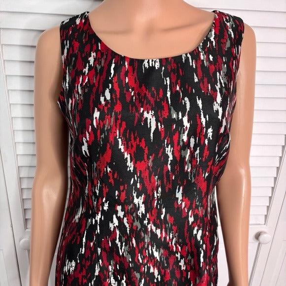 BLACK LABEL By Evan Picone Abstract Print Sleeveless Dress Size 6