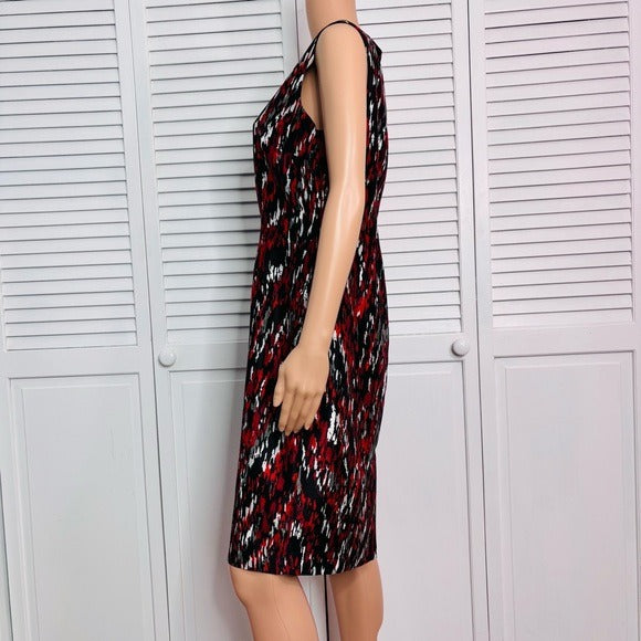 BLACK LABEL By Evan Picone Abstract Print Sleeveless Dress Size 6