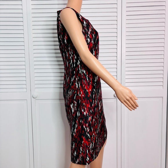 BLACK LABEL By Evan Picone Abstract Print Sleeveless Dress Size 6