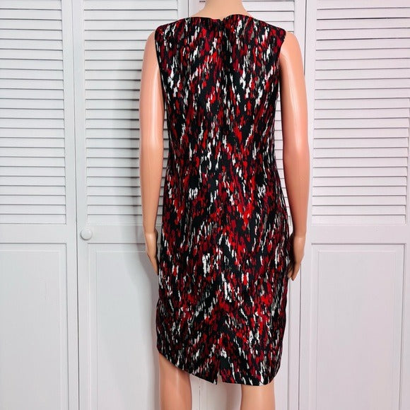 BLACK LABEL By Evan Picone Abstract Print Sleeveless Dress Size 6