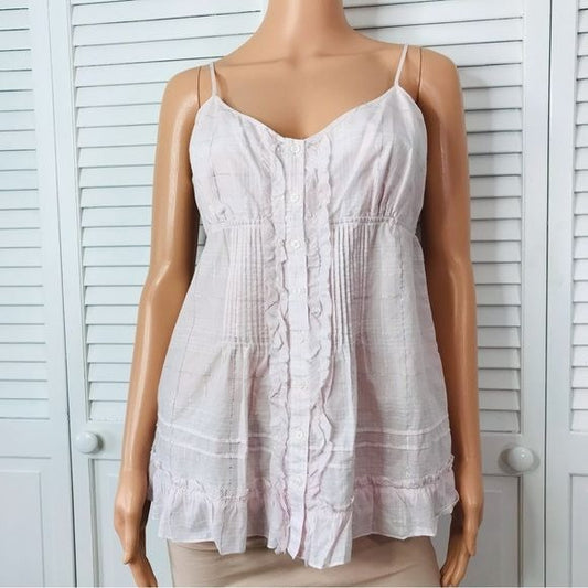 *NEW* EXPRESS Pink Button Down Spaghetti Strap Camisole Size Large