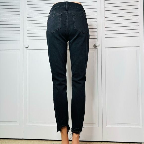 PAIGE Verdugo Black Raw Hem Ankle Jeans Size 29