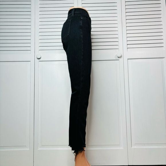 PAIGE Verdugo Black Raw Hem Ankle Jeans Size 29