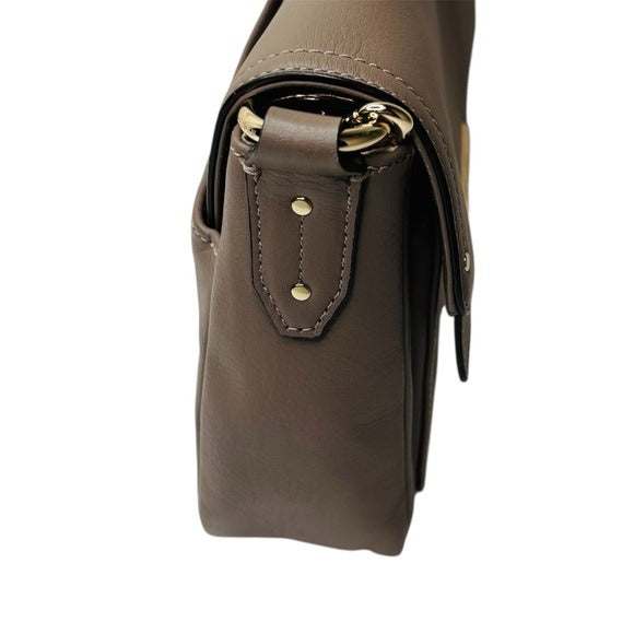 COACH Taylor Taupe Mini Leather Crossbody Bag