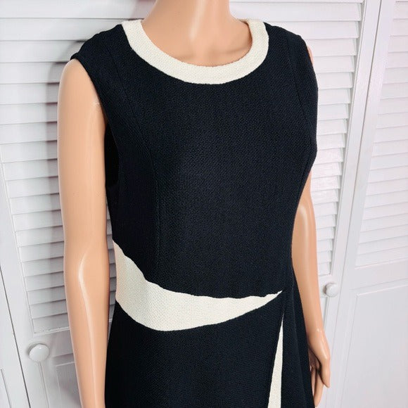 ST. JOHN Nouveau Boucle Knit Colorblock Sheath Dress Size 10