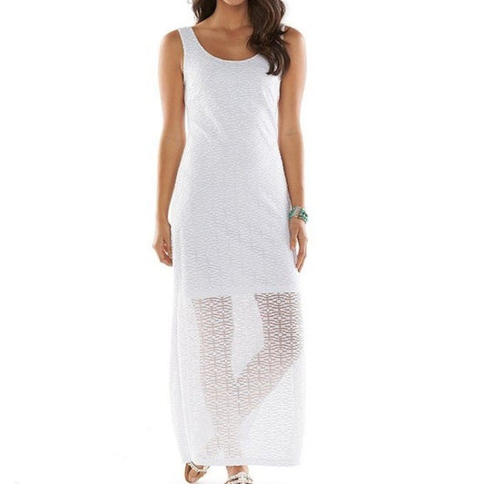 *New* APT. 9 Textured Illusion Maxi Dress in White Size Small