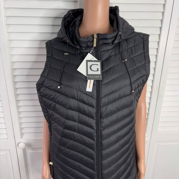 *NEW* GALLERY Black Quilted Puffer Vest Size XXL