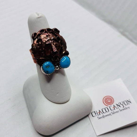 CHACO CANYON Running Bear Sterling Silver Navajo Ring Size 7