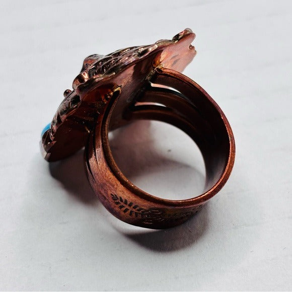 CHACO CANYON Running Bear Sterling Silver Navajo Ring Size 7