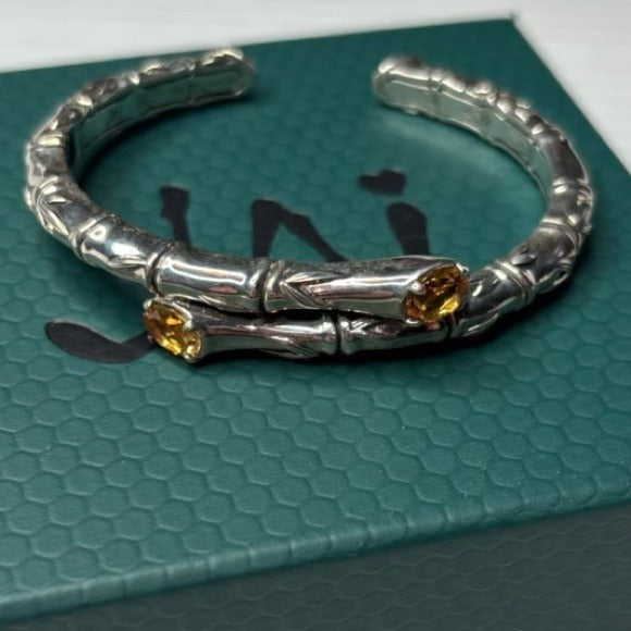 JAI by John Hardy Citrine Spiral Bamboo Sterling Silver Bracelet