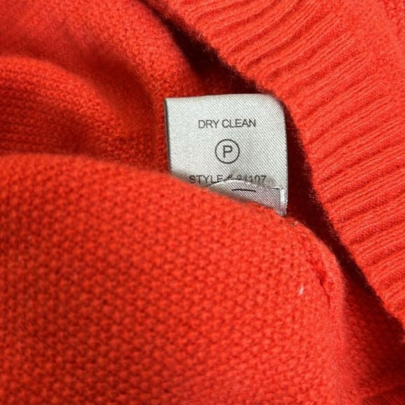 360 CASHMERE Orange V-Neck Oversized Sweater Size Small