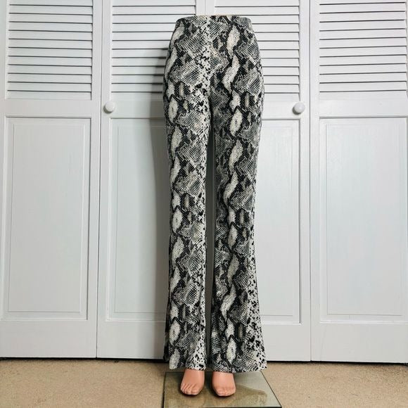 *NEW* GOOD LUCK GEM Snakeskin Print High Waist Flare Pants Size Large