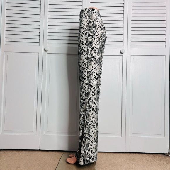 *NEW* GOOD LUCK GEM Snakeskin Print High Waist Flare Pants Size Large