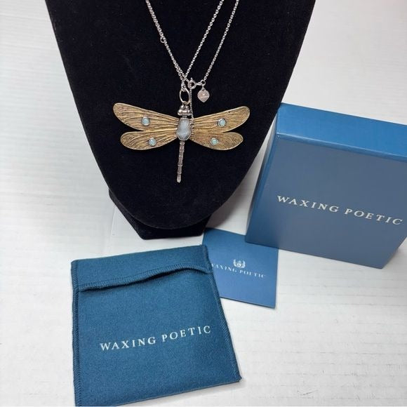 WAXING POETIC Sterling Silver Transformative Dragonfly Pendant Necklace