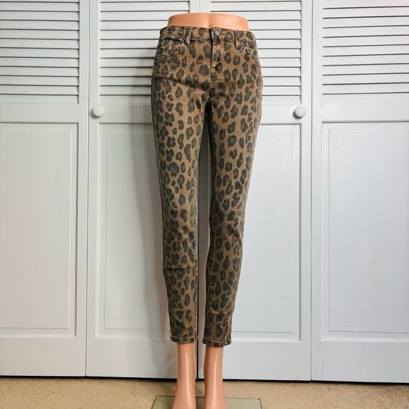 BLANK NYC The Reade Cropped Leopard-Print Skinny Jeans Size 26