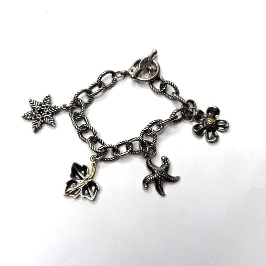 ANN KING 18K Gold & Sterling Silver Four Seasons Charm Bracelet