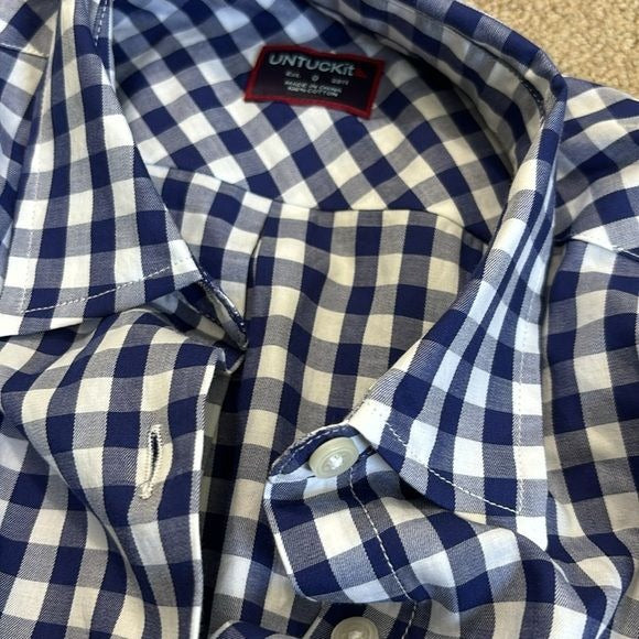 *NEW* UNTUCKit Belleza Blue Gingham Button Down Shirt