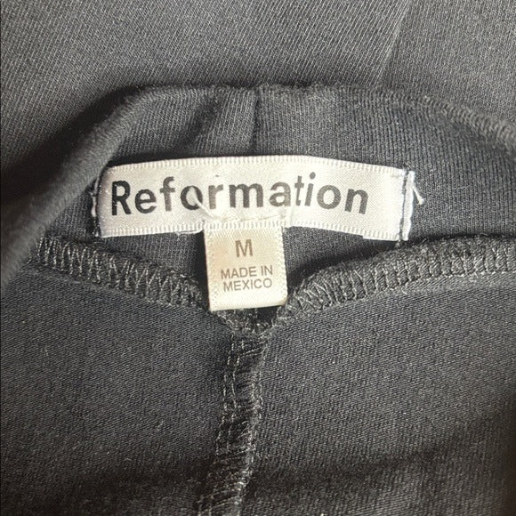 REFORMATION Black Mock Neck Ruched Mini Dress Size Medium