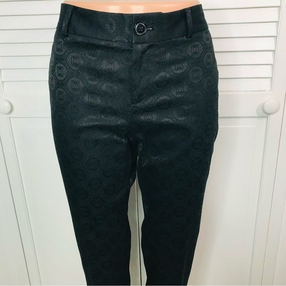 BANANA REPUBLIC Camden Jacquard Black Pants Size 2