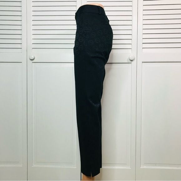 BANANA REPUBLIC Camden Jacquard Black Pants Size 2