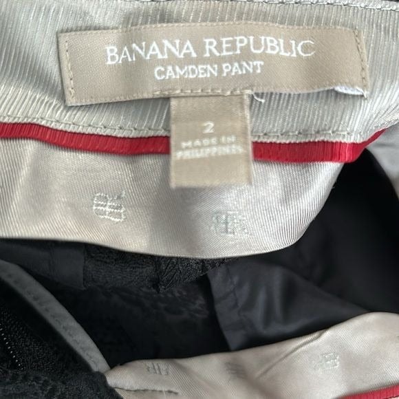 BANANA REPUBLIC Camden Jacquard Black Pants Size 2