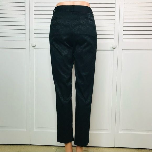 BANANA REPUBLIC Camden Jacquard Black Pants Size 2