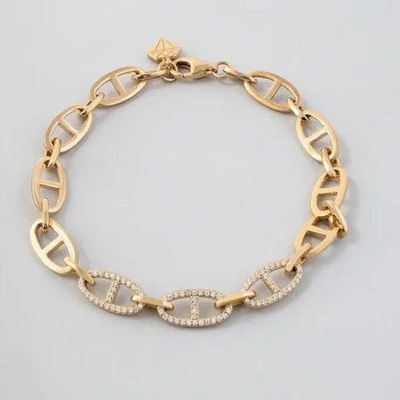 New WANDERLUST + CO Gold Plated/Rhodium Plated And E-Coated Bracelet