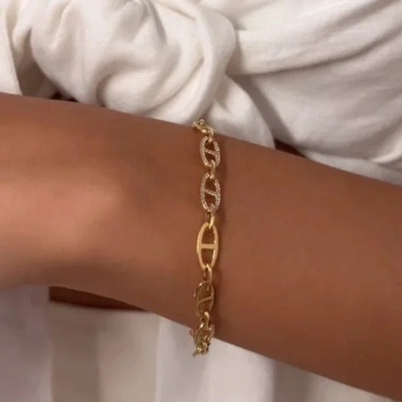 New WANDERLUST + CO Gold Plated/Rhodium Plated And E-Coated Bracelet