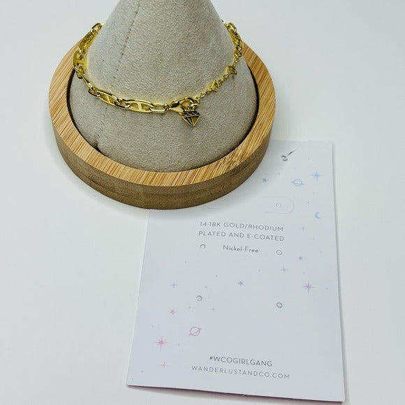 New WANDERLUST + CO Gold Plated/Rhodium Plated And E-Coated Bracelet