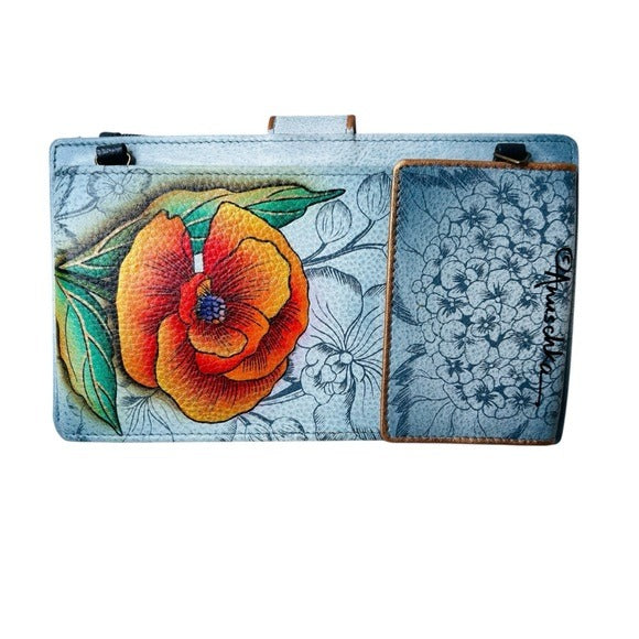 New ANUSCHKA Hand Painted Leather Large Wallet