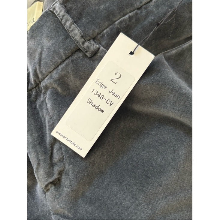 New Ecru Gray Edge Jean Velvet Corduroy Pants Size 2
